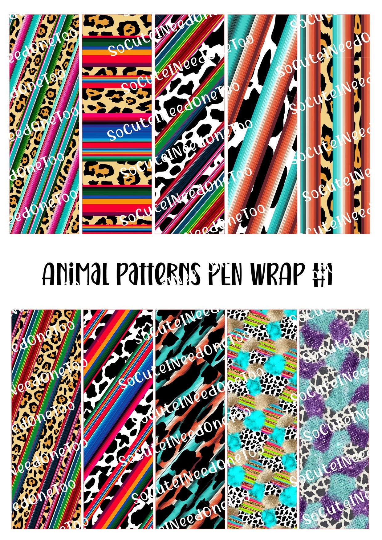 Animal Pattern Pen Wraps #1 - SoCuteINeedOneToo