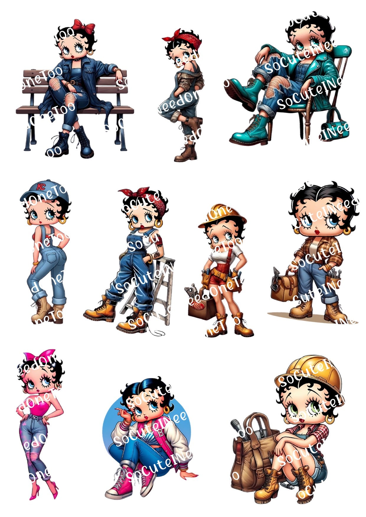 Calcomanías para toboganes acuáticos de Betty Boop