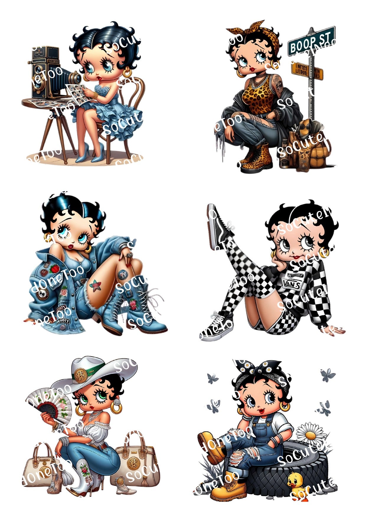 Calcomanías para toboganes acuáticos de Betty Boop