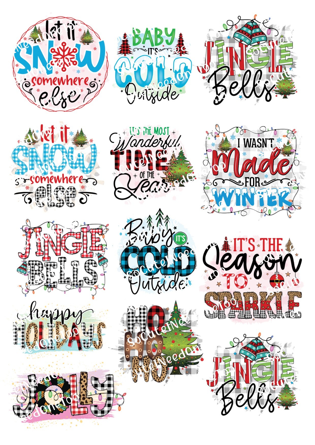Christmas #19 Waterslide Decals - SoCuteINeedOneToo