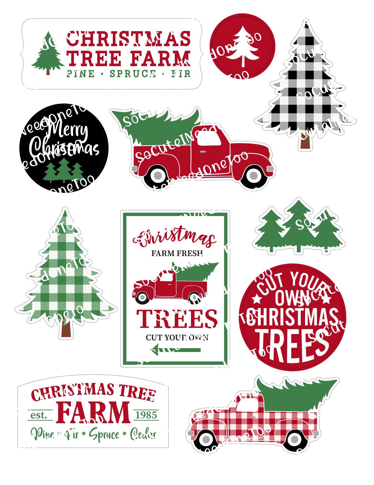 Christmas #2 Waterslide Decals - SoCuteINeedOneToo