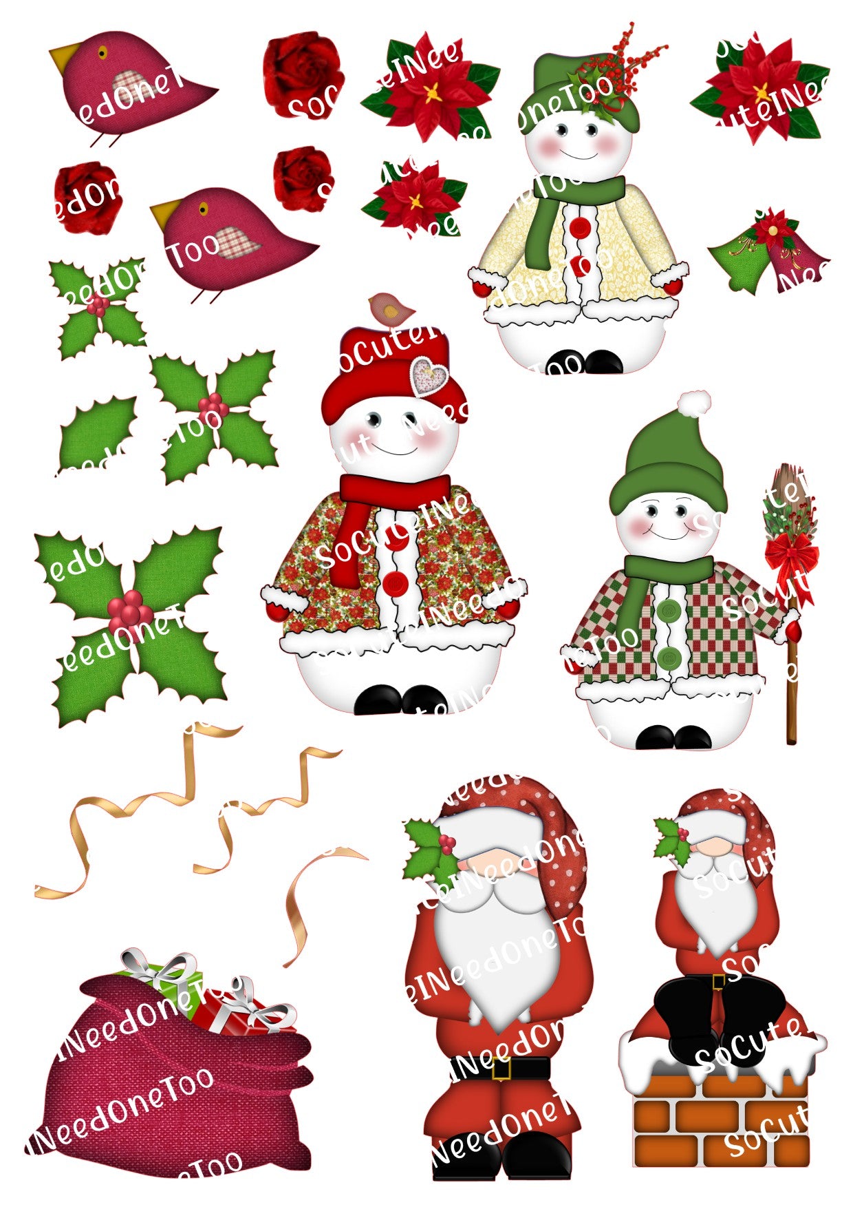 Christmas #7 Waterslide Decals - SoCuteINeedOneToo