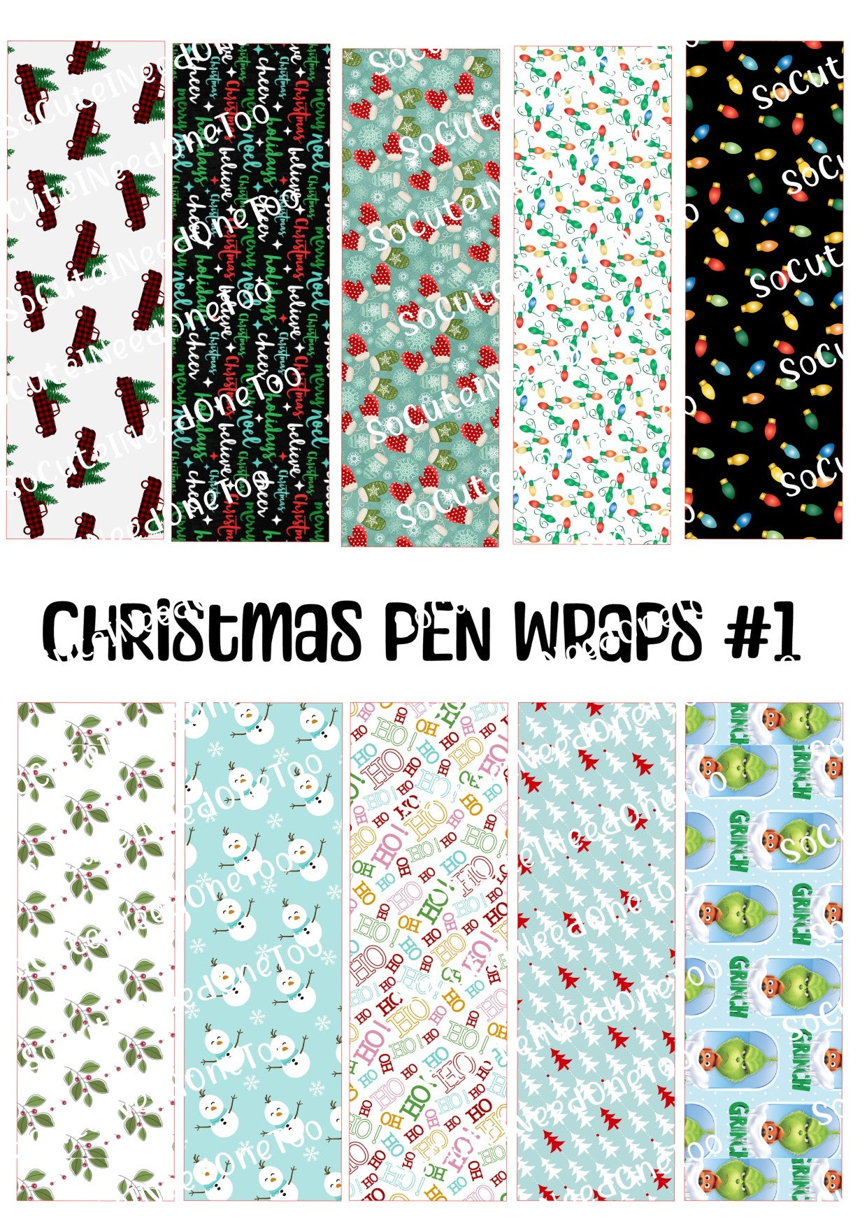 Christmas Pen Wraps #1 - SoCuteINeedOneToo