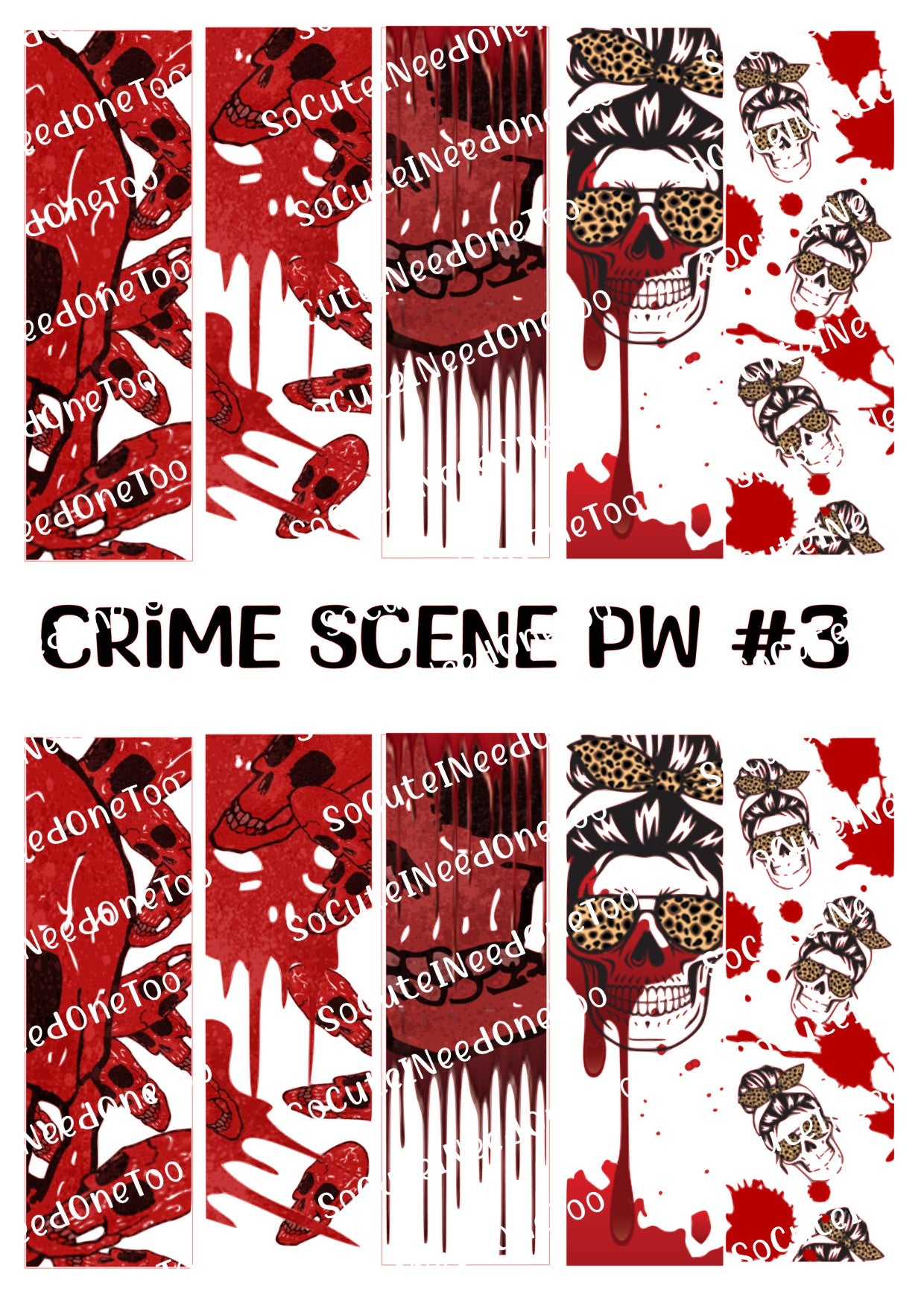 Crime Scene Pen Wraps - Blood Splatter Waterslide Decals