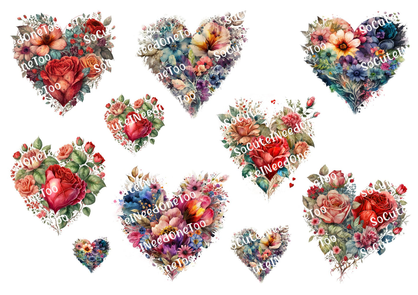 Flower Hearts Decals - SoCuteINeedOneToo