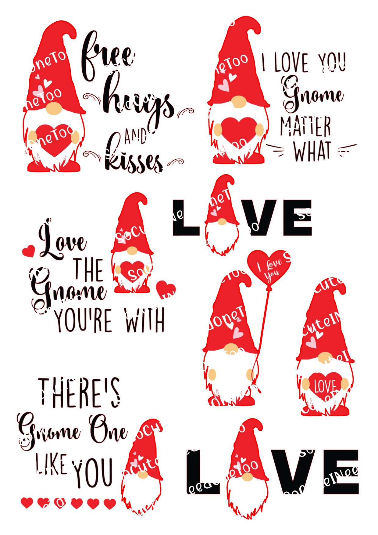 Gnome Love Waterslide Decals - SoCuteINeedOneToo