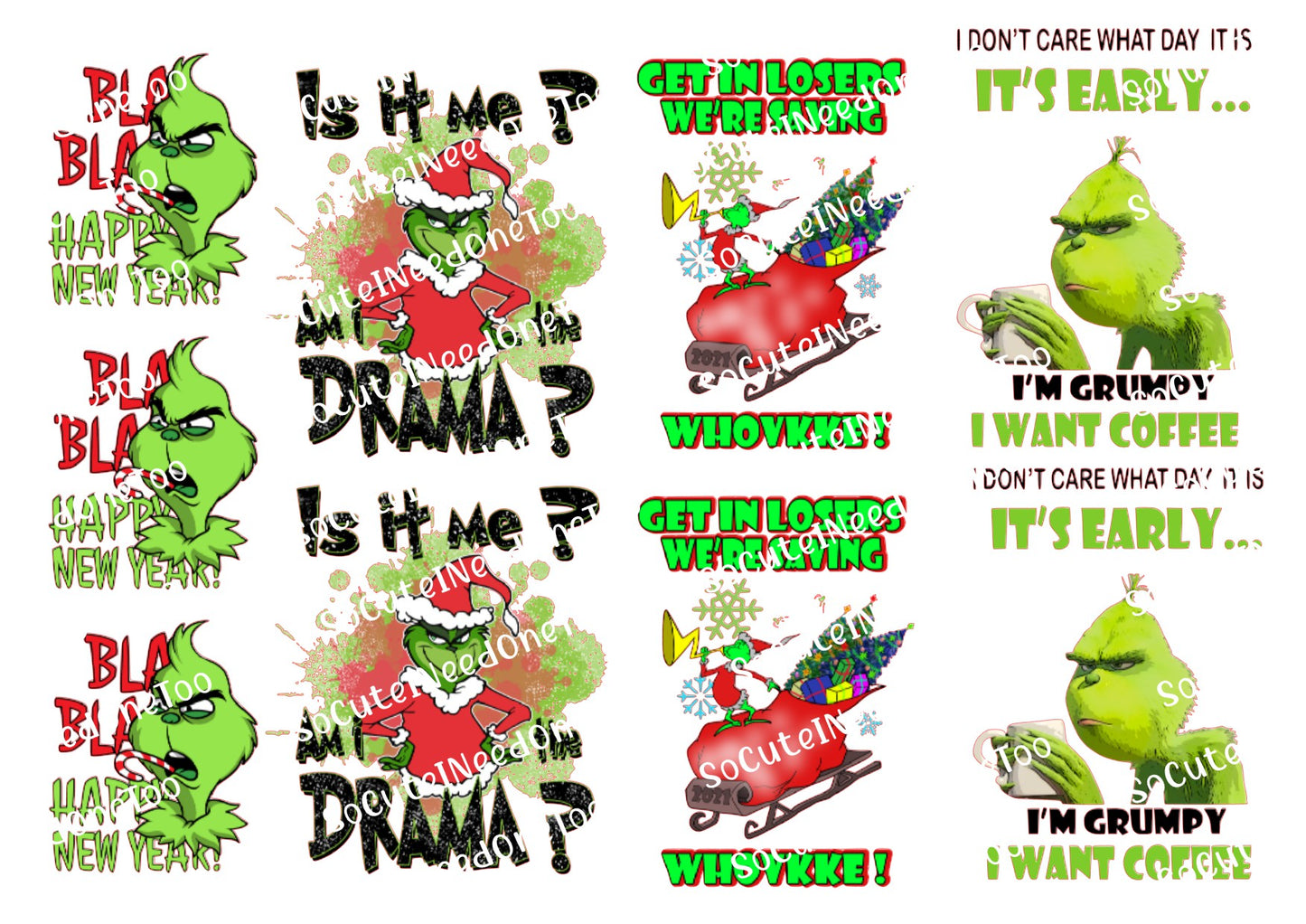 Grinch H Waterslide Decals