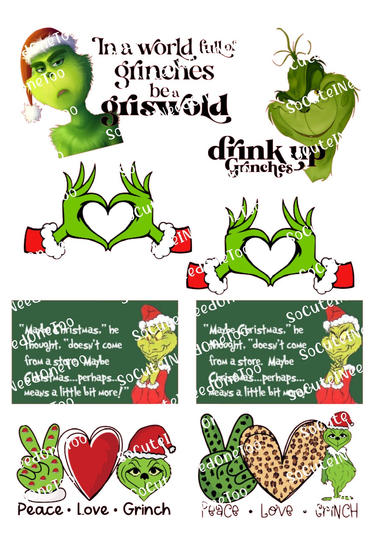 Grinch J Waterslide Decals