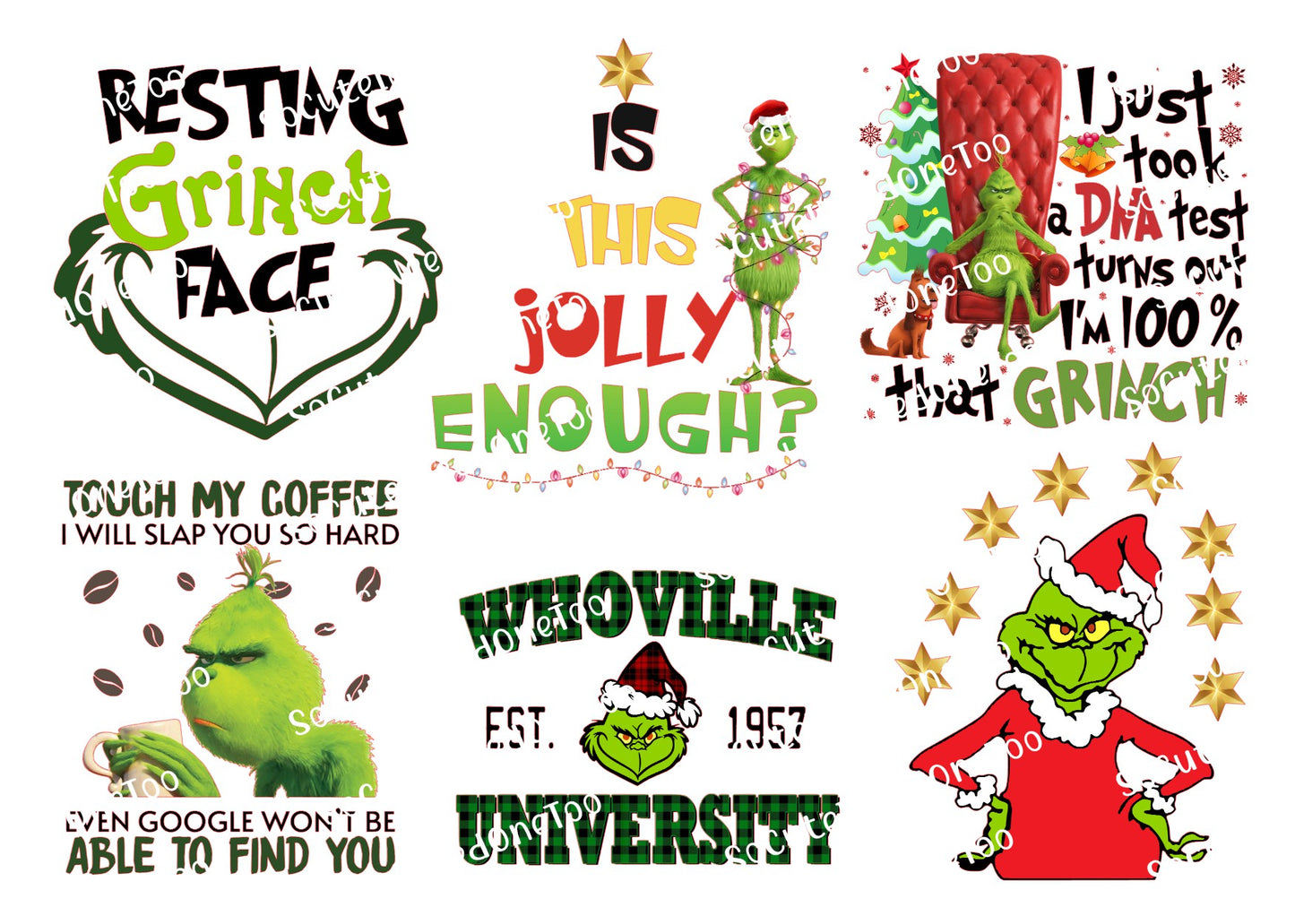 Grinch M Waterslide Decals
