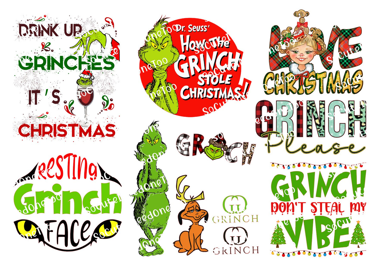 Grinch T Waterslide Decals - SoCuteINeedOneToo