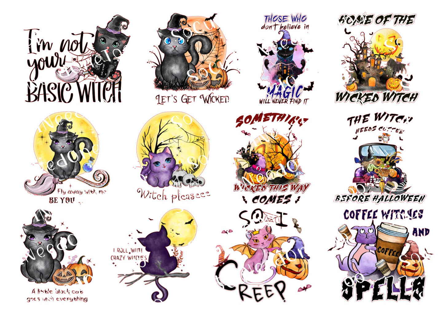 Halloween I'm Not Your Basic Witch Waterslide Decals