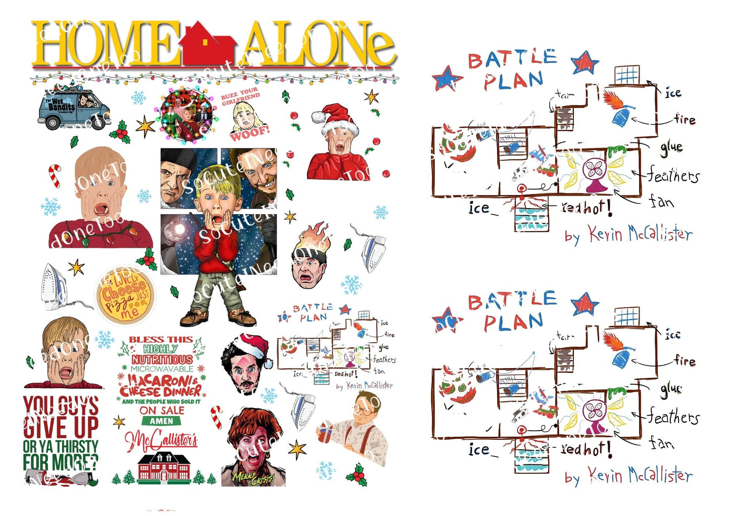 Home Alone Waterslide Decals – Classic Holiday Movie Designs for Tumblers