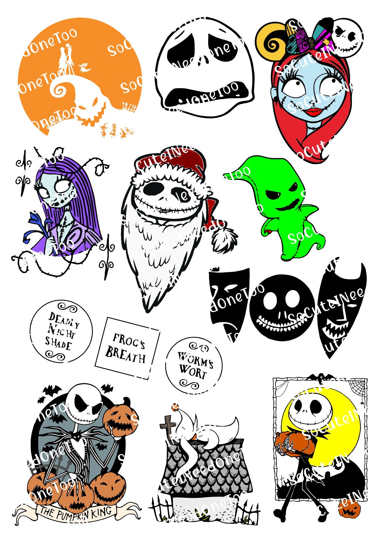 Jack & Sally #12 Waterslide Decals - SoCuteINeedOneToo