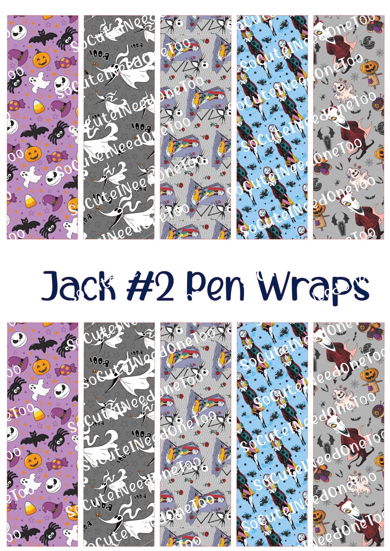 Jack Skellington Pen Wraps - Nightmare Before Christmas Waterslide Decals