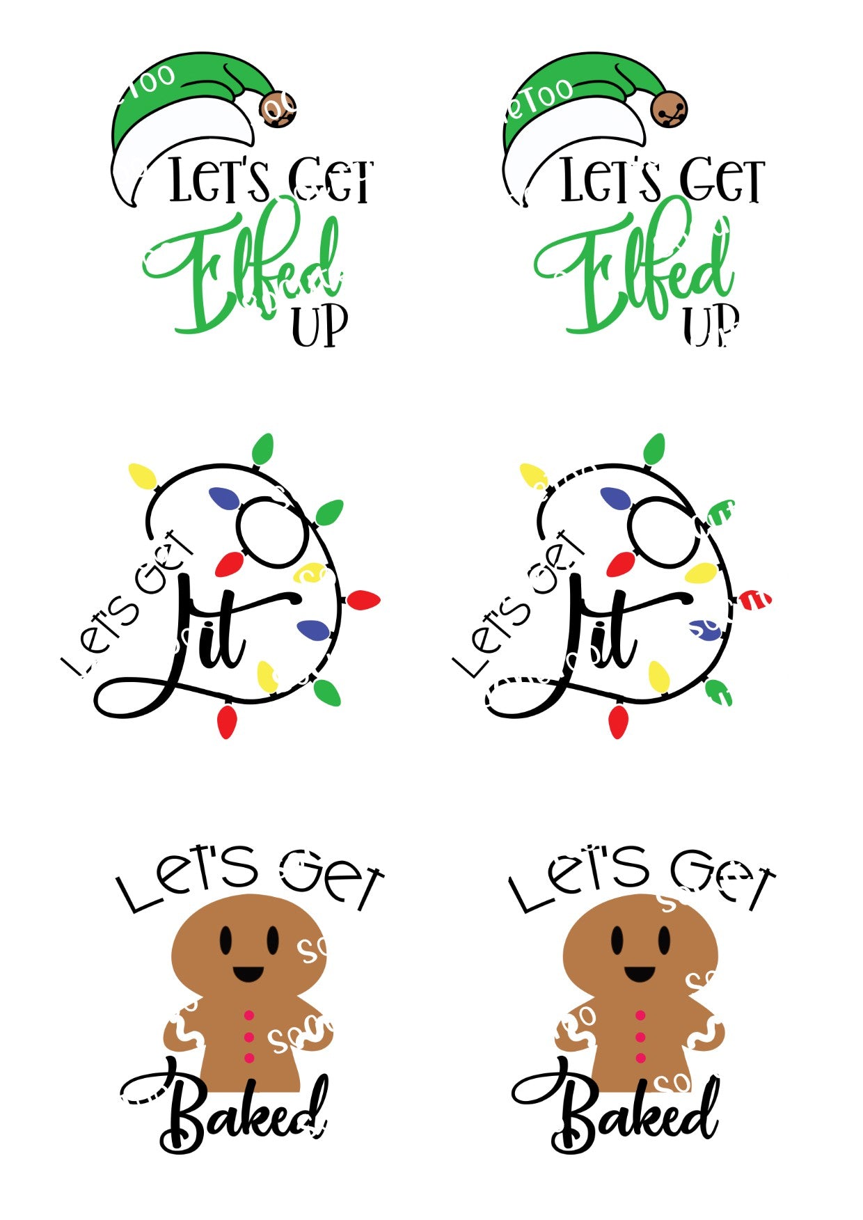 Let's Get - Calcomanías navideñas para toboganes acuáticos