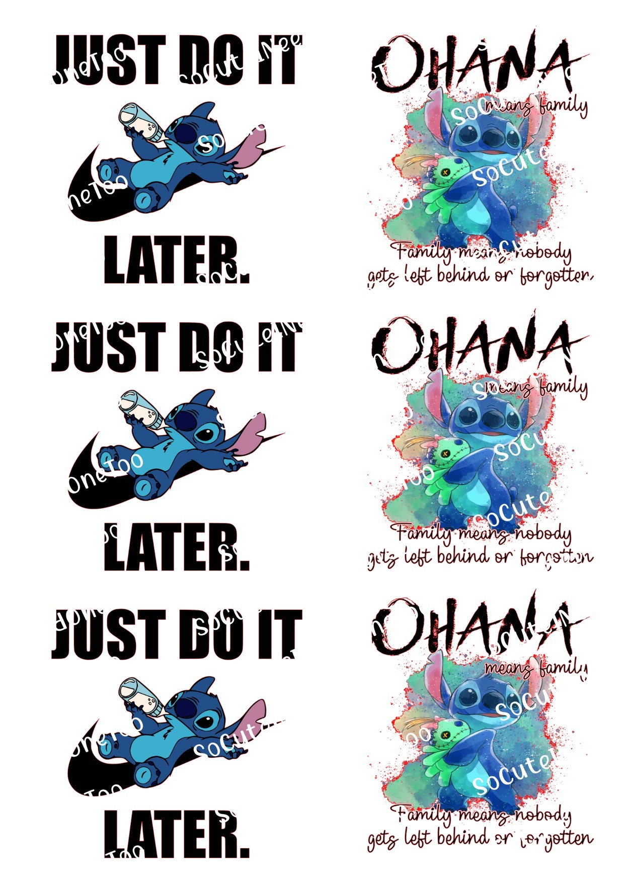 Lilo & Stitch - Calcomanías para tobogán acuático Just do it