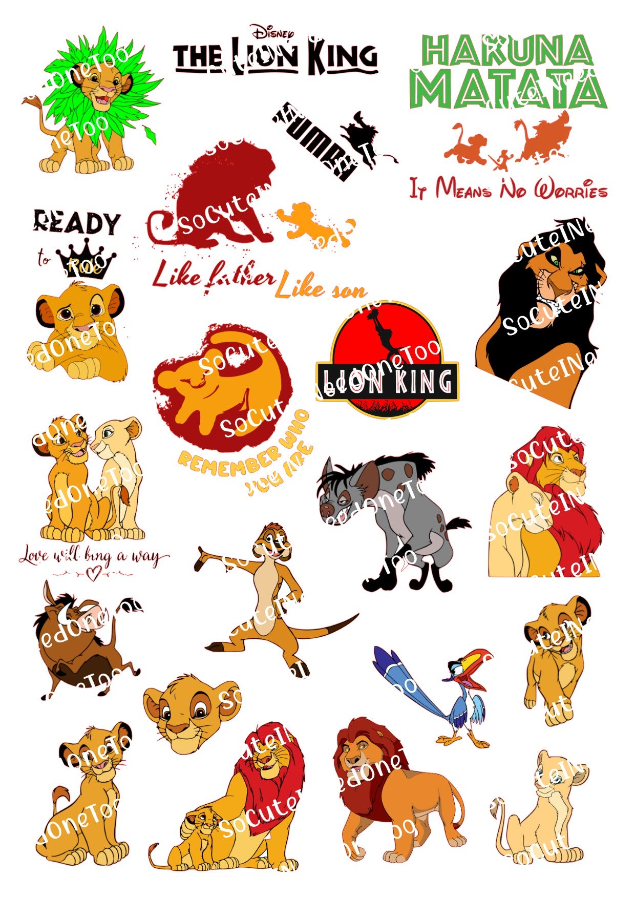 Calcomanías para toboganes acuáticos del Rey León