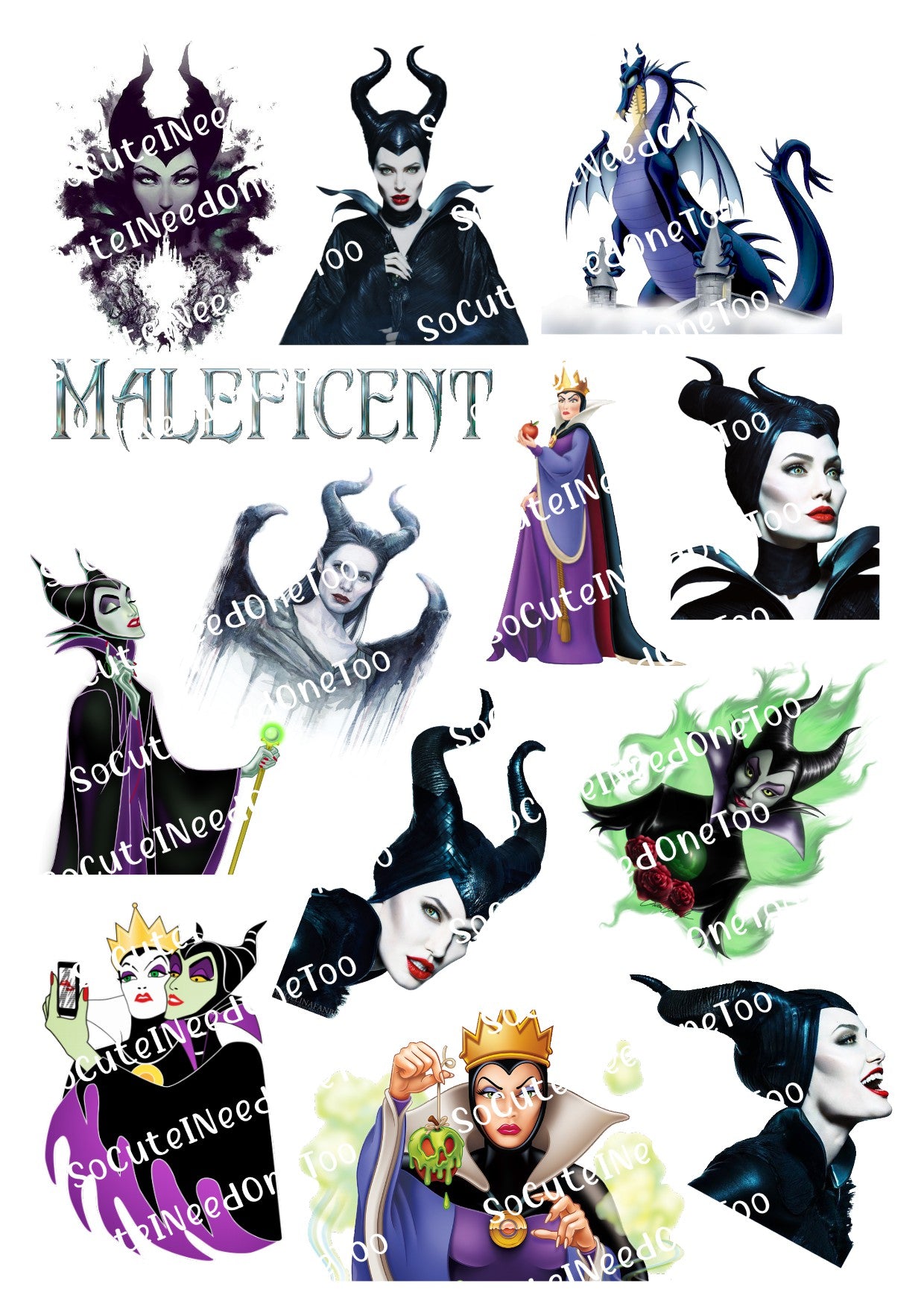 Maleficent Waterslide Decals - SoCuteINeedOneToo