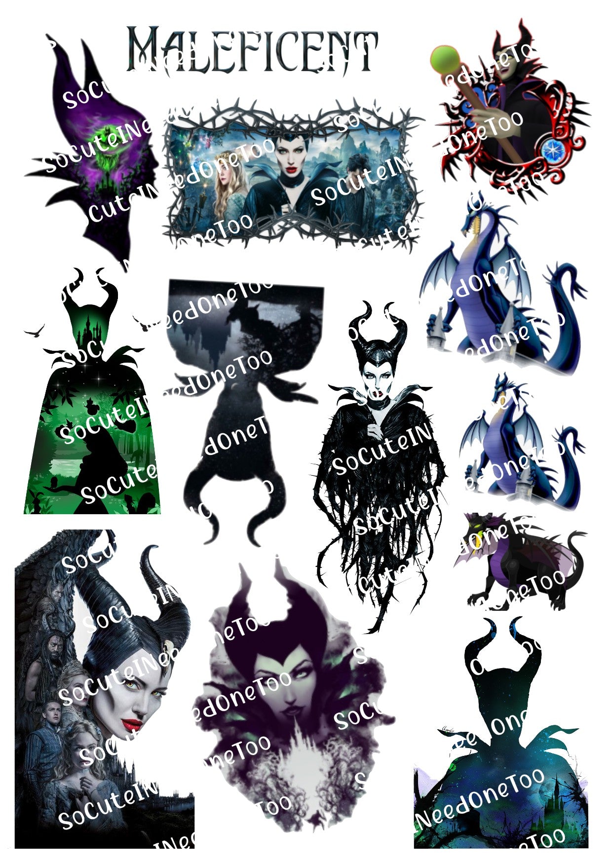 Maleficent Waterslide Decals - SoCuteINeedOneToo