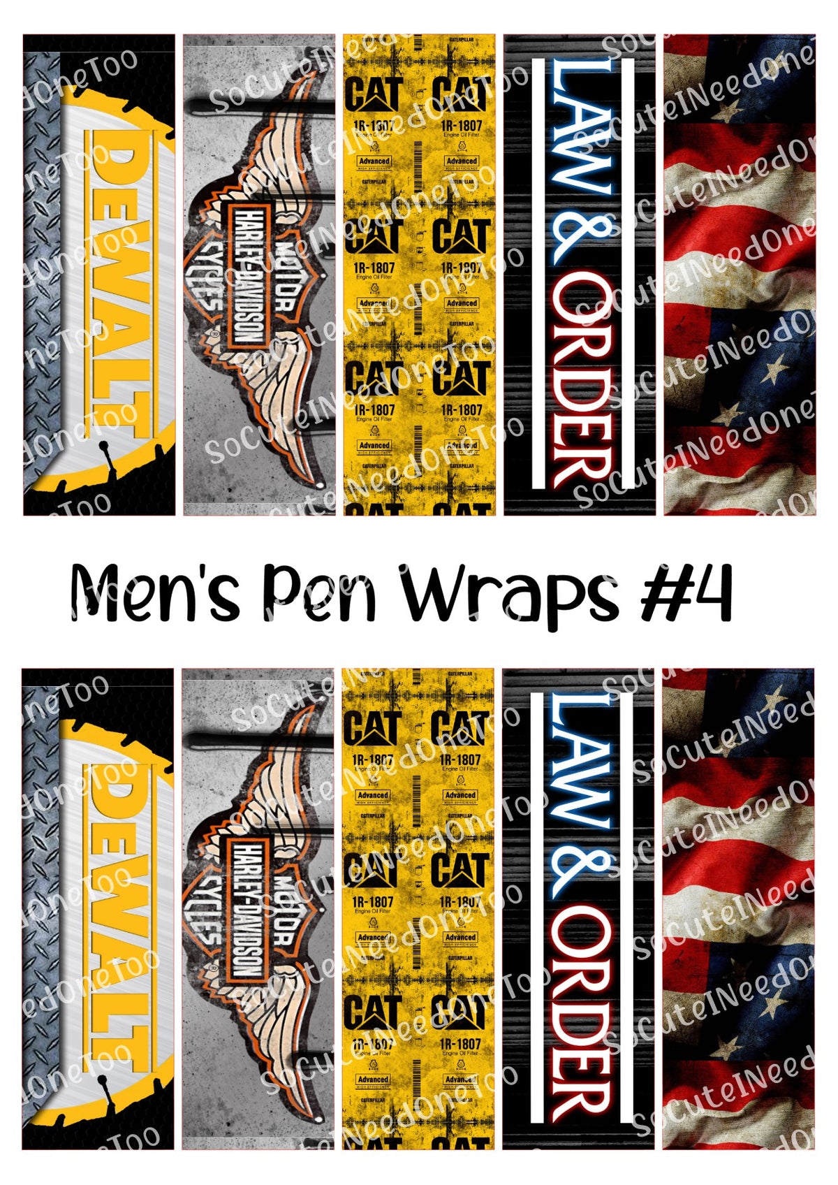 Men's Pen Wraps #4 – Masculine Designs for Bic Pens