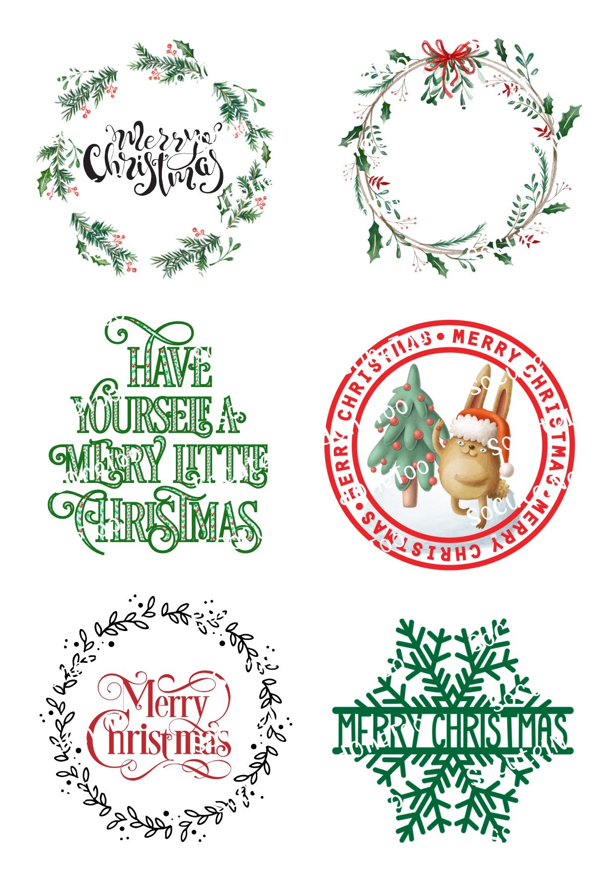 Calcomanías para tobogán acuático con coronas navideñas