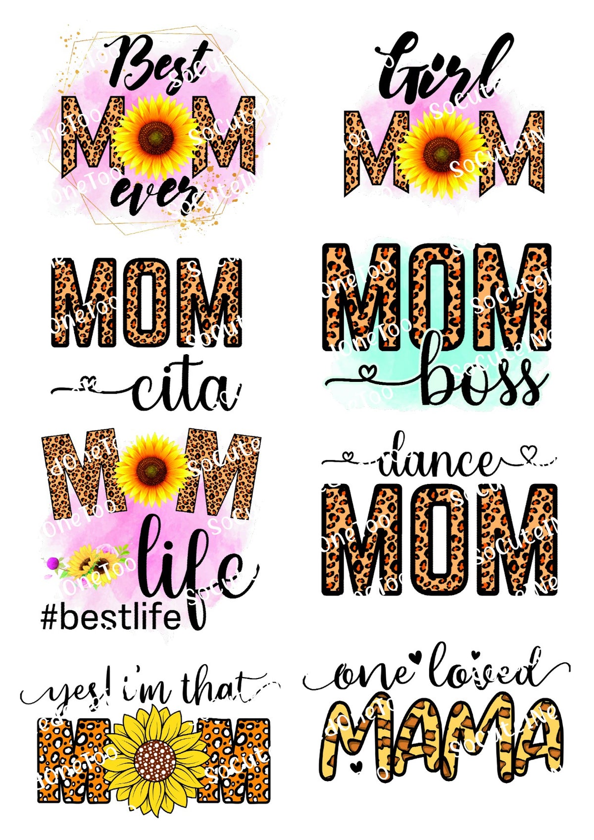 Mom Life #3 Waterslide Decals – Mom Life Sayings for Tumblers