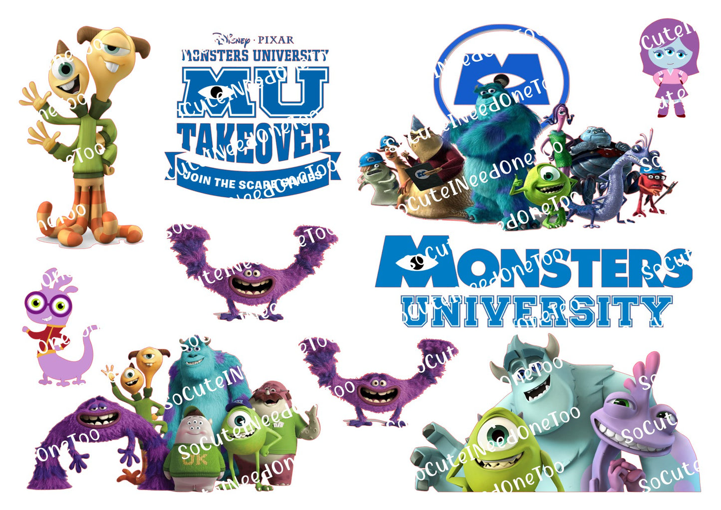Calcomanías para toboganes de agua de Monster University