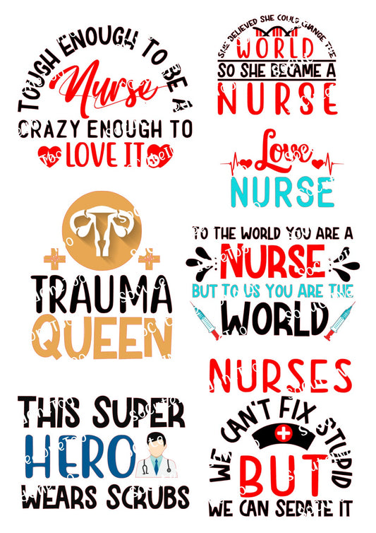 Nurse Trauma Queen & Veins Waterslide Decals – Nursing Designs for Tumblers