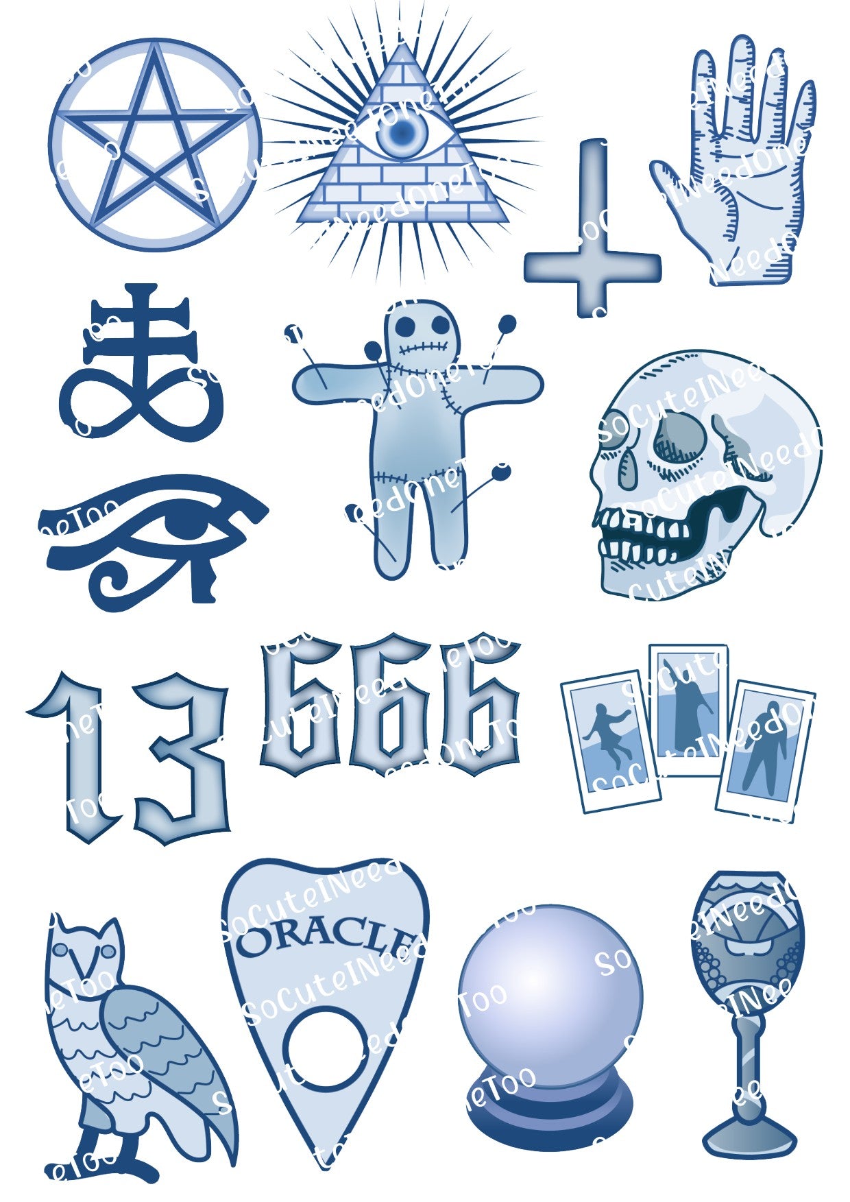 Ouija en papel de agua transparente/blanco, lista para usar