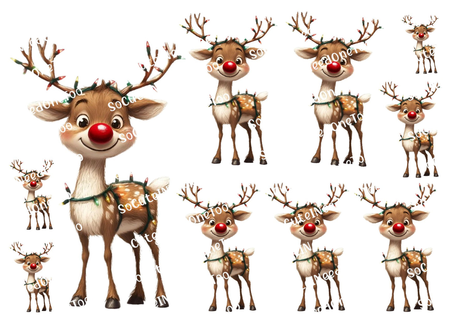 Calcomanías para toboganes acuáticos de Rudolph y sus amigos