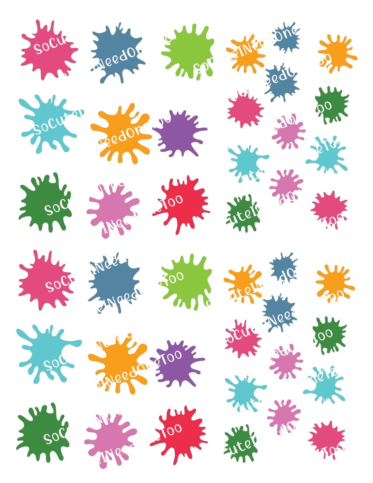 Calcomanías para toboganes acuáticos RUGRATS SPLATS