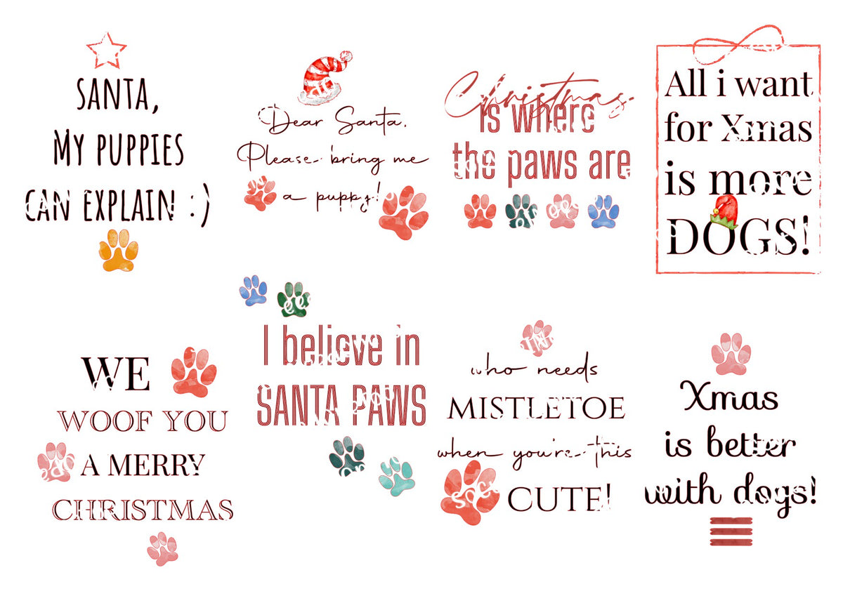 Santa Paws - Calcomanías navideñas para toboganes acuáticos