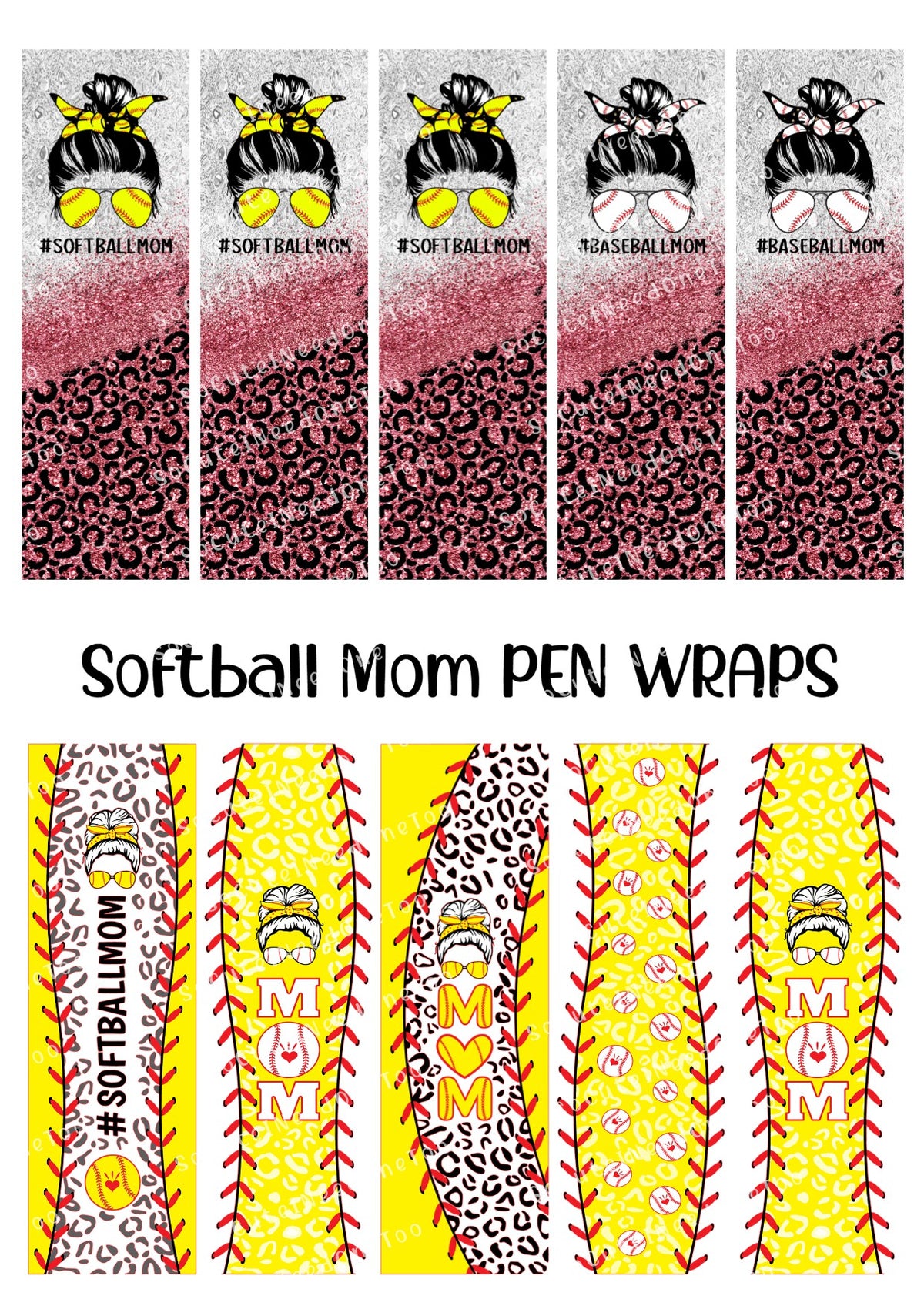 Envoltorios para bolígrafos de Softball Mom