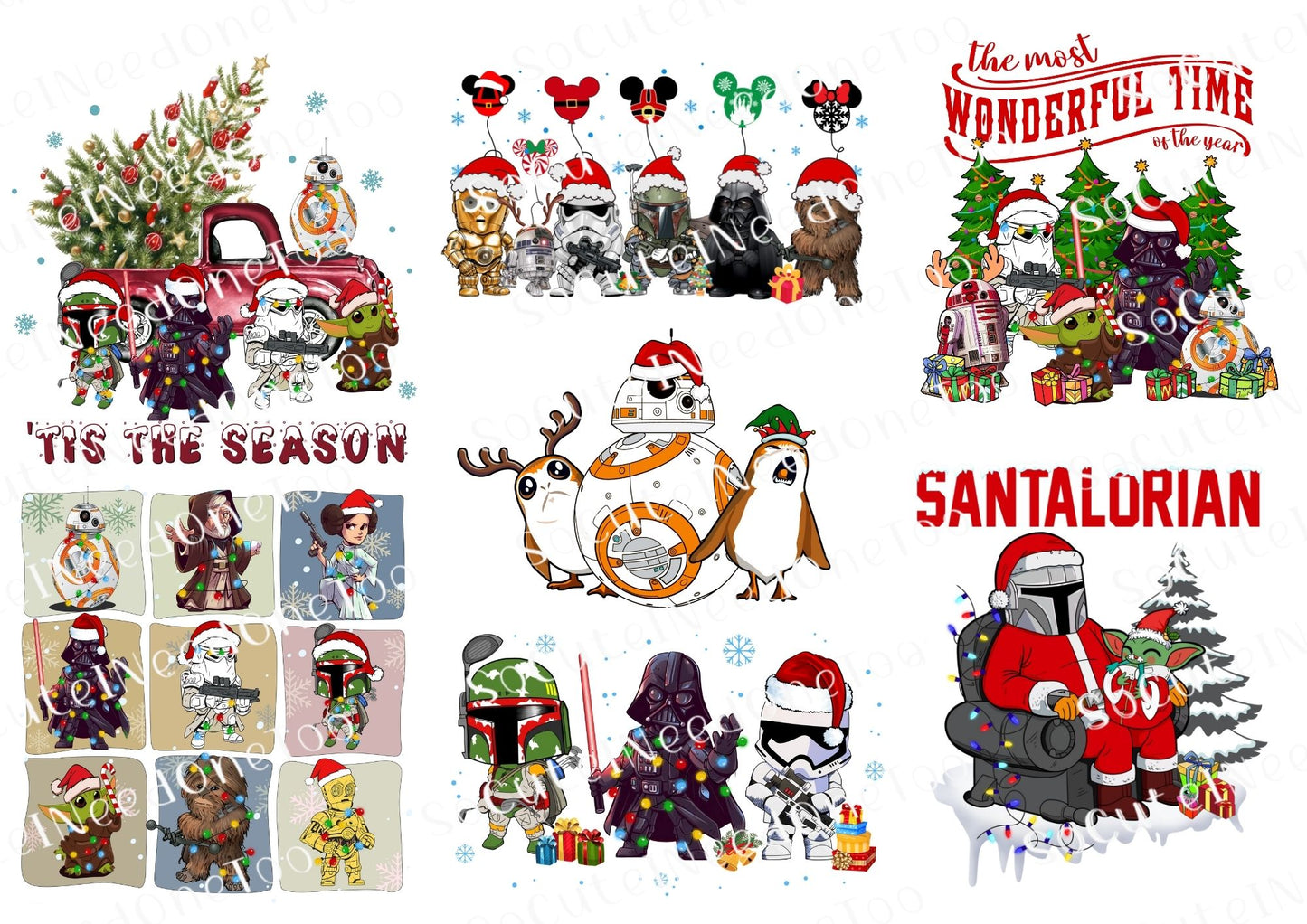 Calcomanías navideñas de Star Wars para toboganes acuáticos