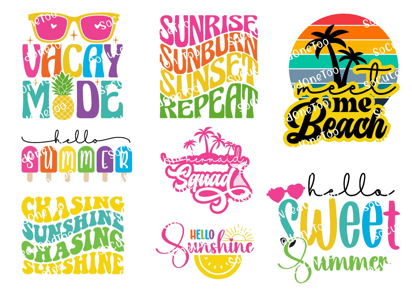 Summer vacation fun beach waterslide decals for tumblers
