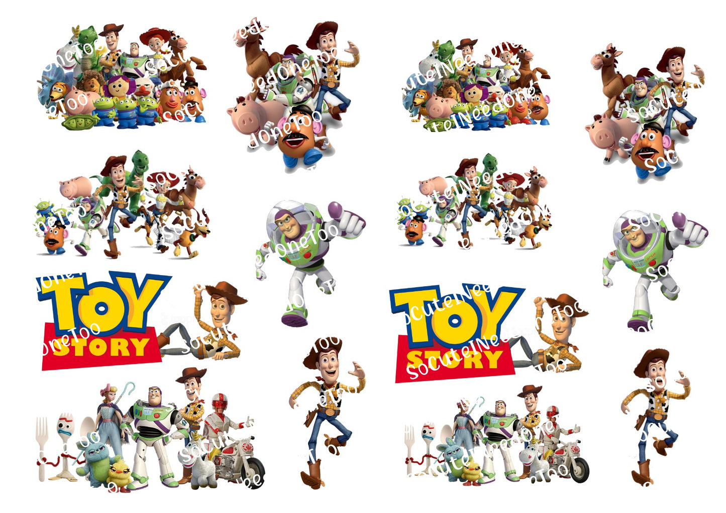 Calcomanías para toboganes acuáticos más pequeñas de Toy Story n.º 3A