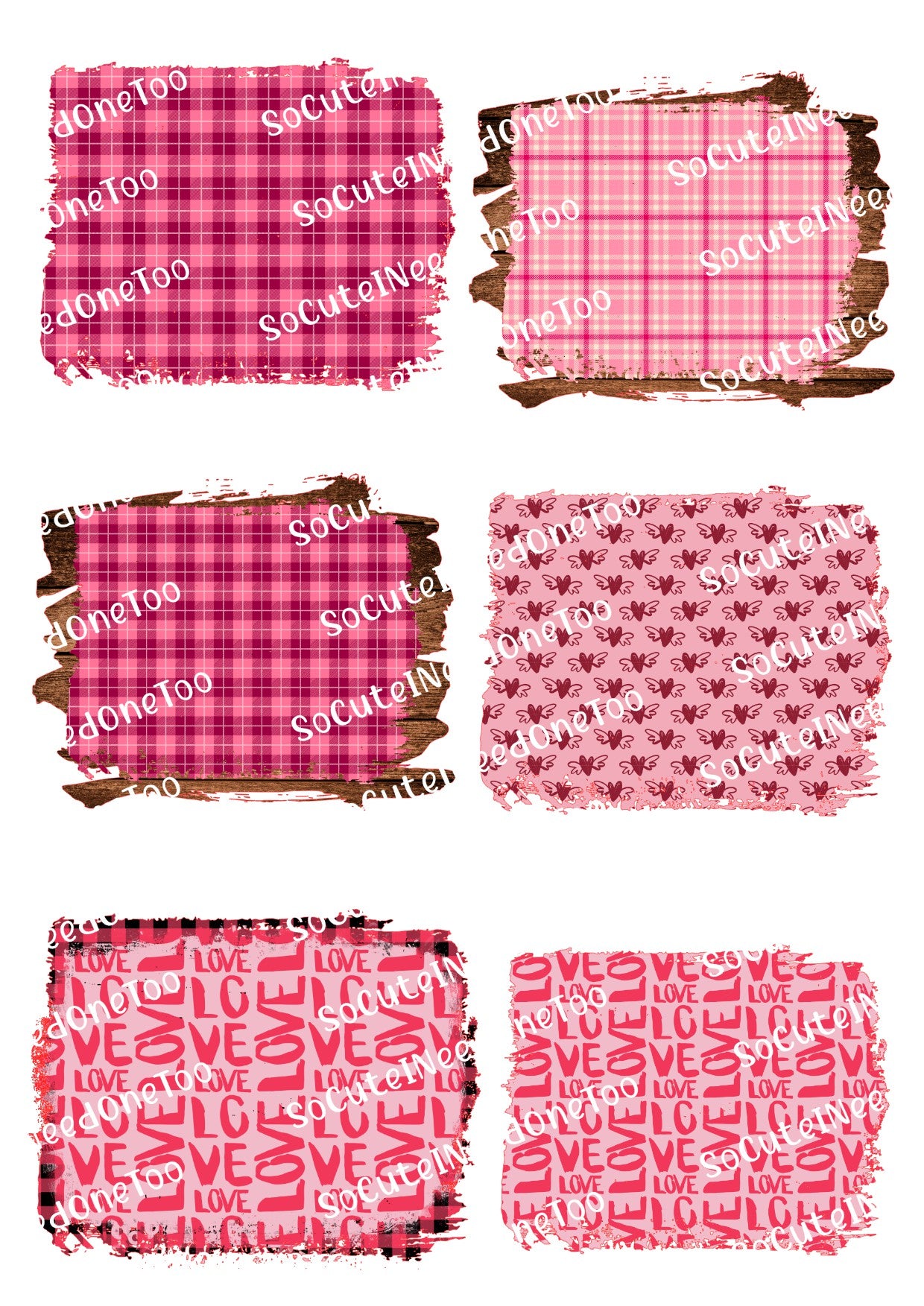 Valentine - Buffalo Plaid #1 Waterslide Decals - SoCuteINeedOneToo