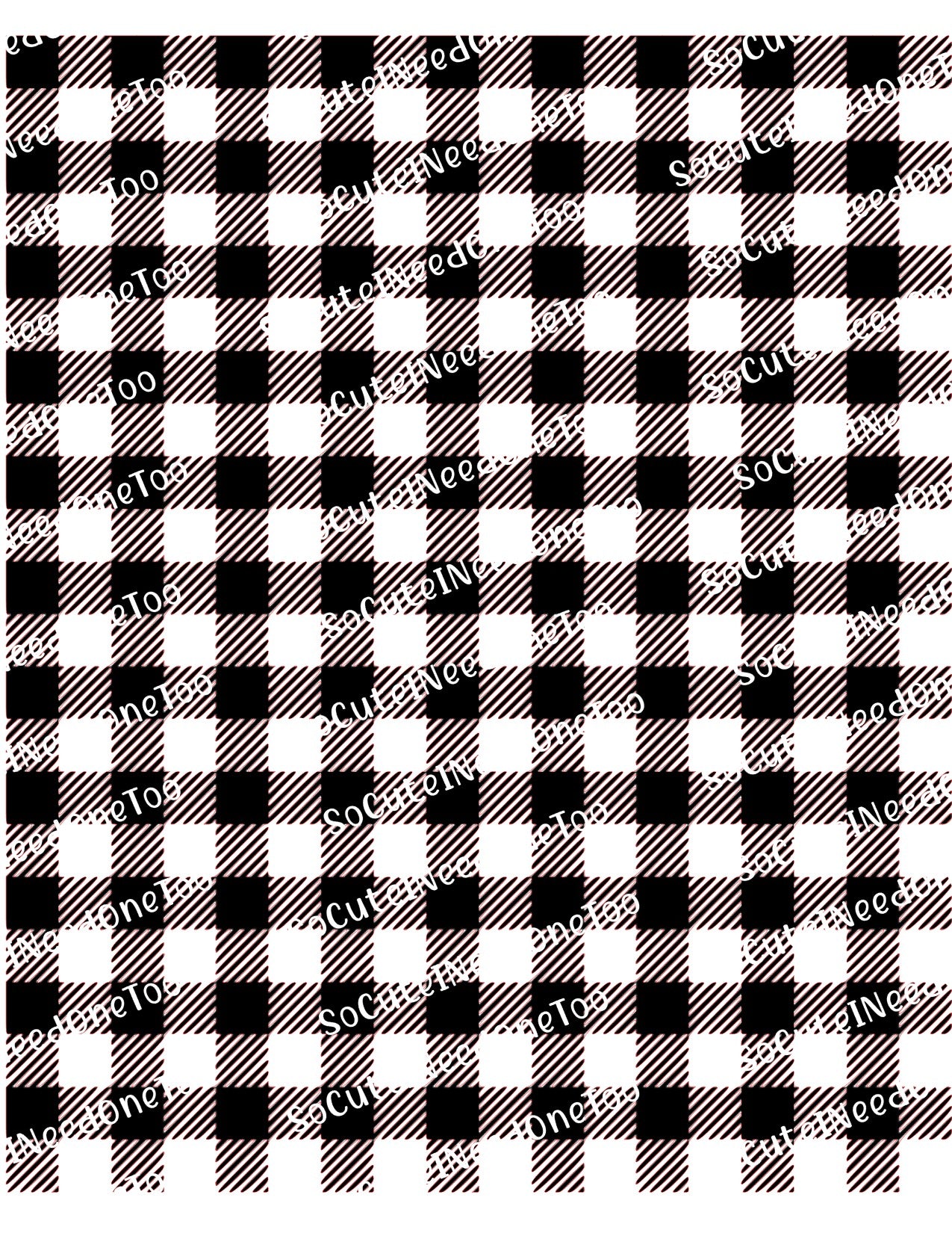 White & Black Buffalo Plaid Waterslide Decals – Seamless Background for Tumblers