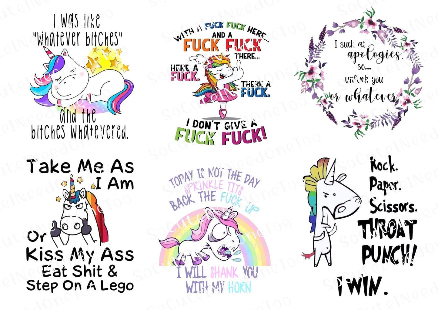 Adult Sayings #1 Decals - SoCuteINeedOneToo