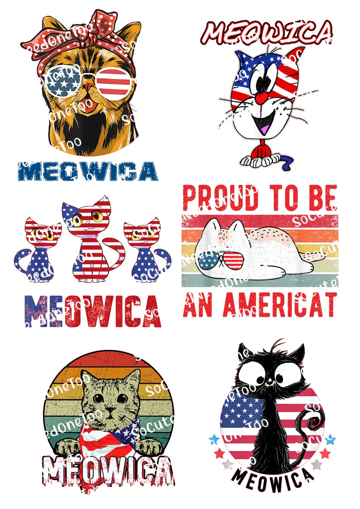 American Cats Waterslide Decals - SoCuteINeedOneToo