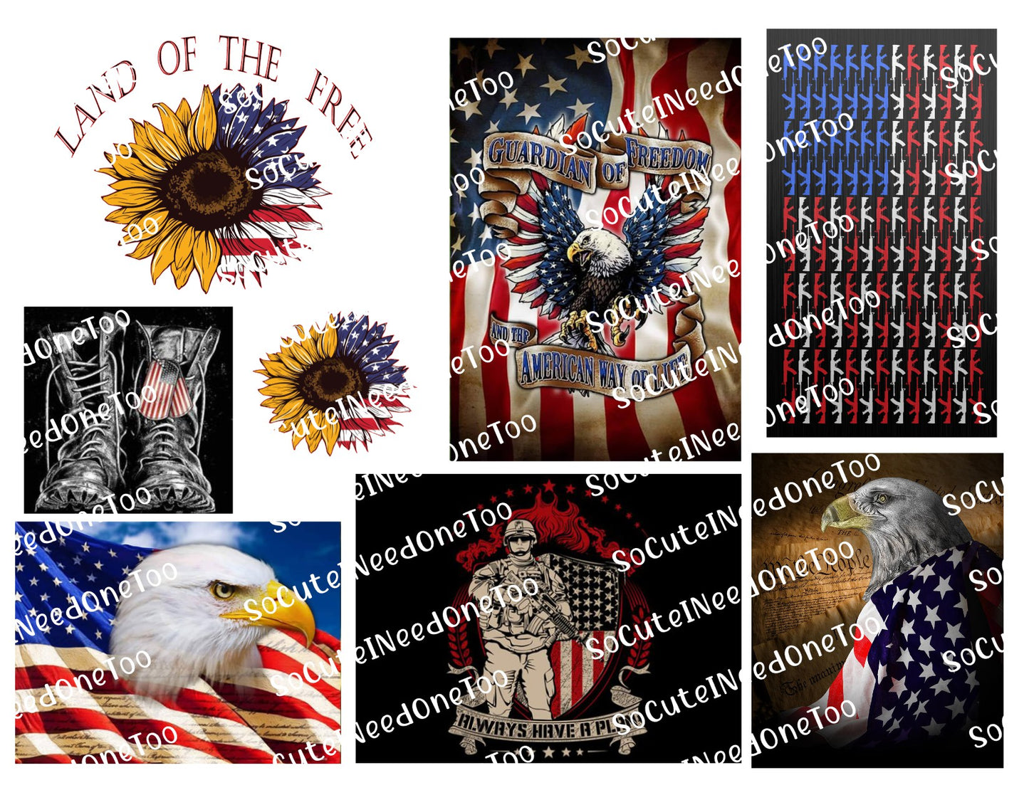 American Flags #3 Waterslide Decals - SoCuteINeedOneToo