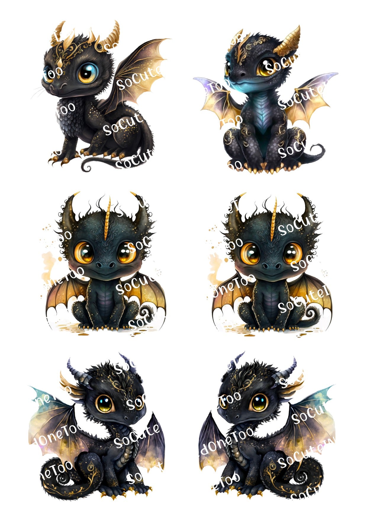 Black Dragons Waterslide Decals - SoCuteINeedOneToo