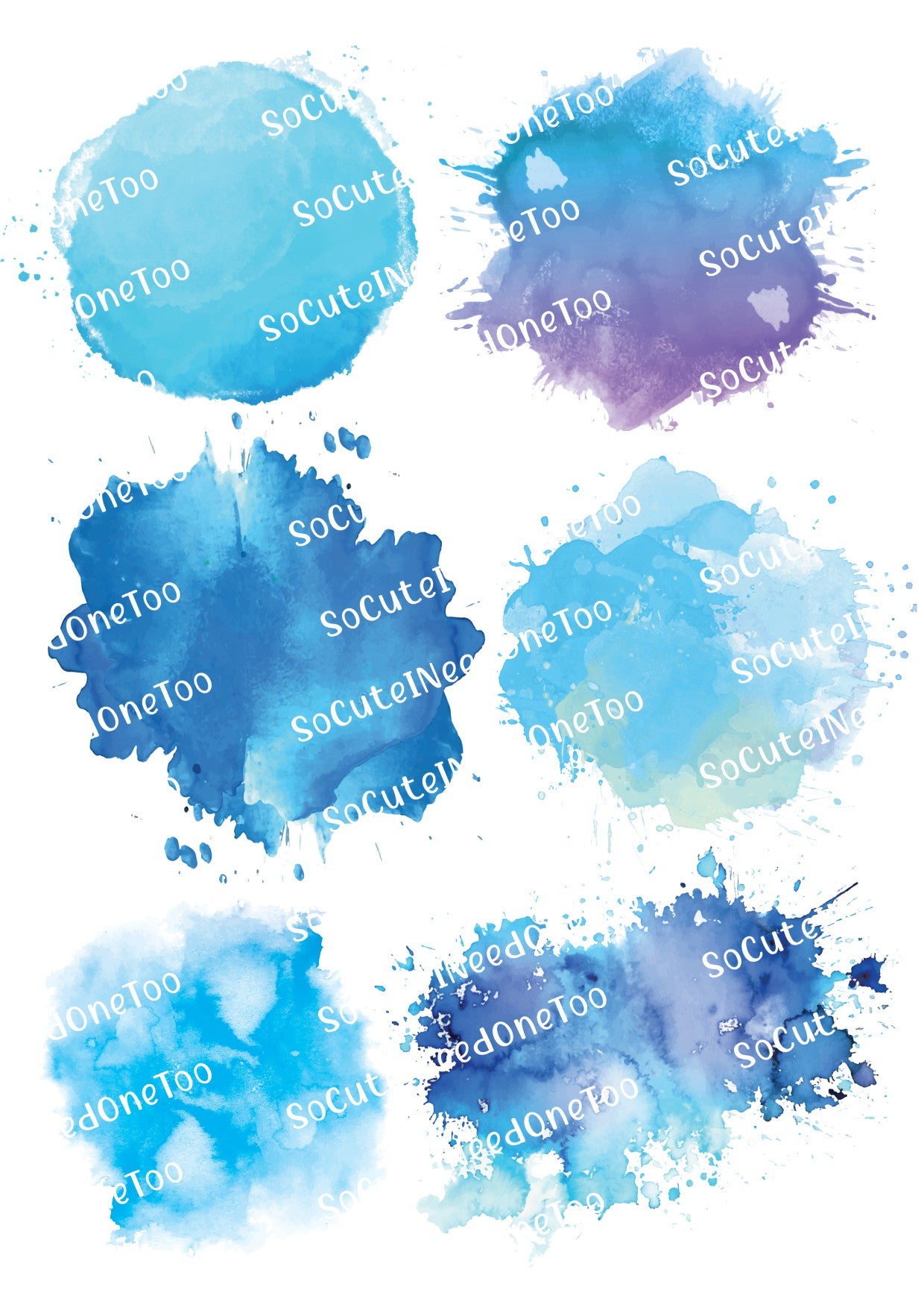 Blue Ink Splash Waterslide Decals - SoCuteINeedOneToo