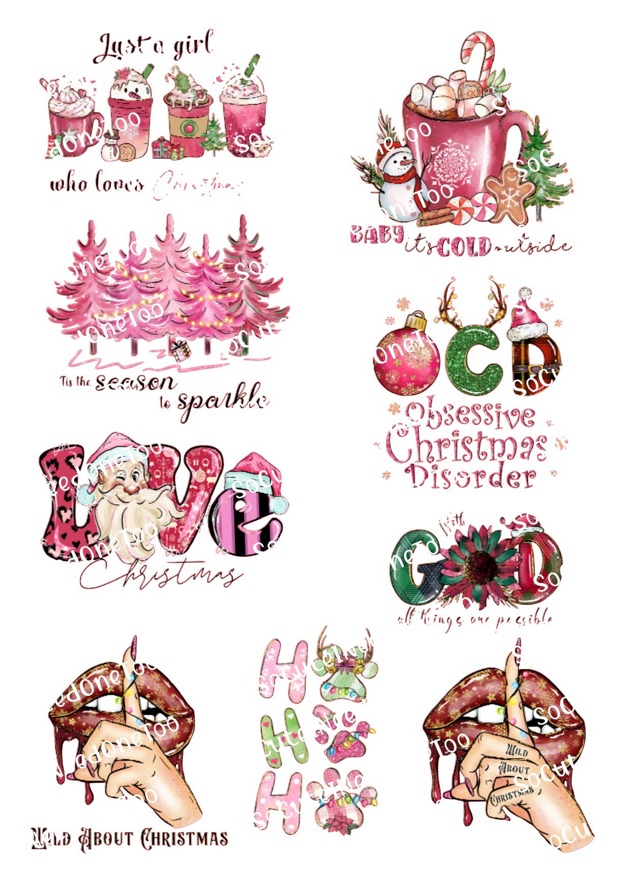 Christmas C Waterslide Decals - SoCuteINeedOneToo