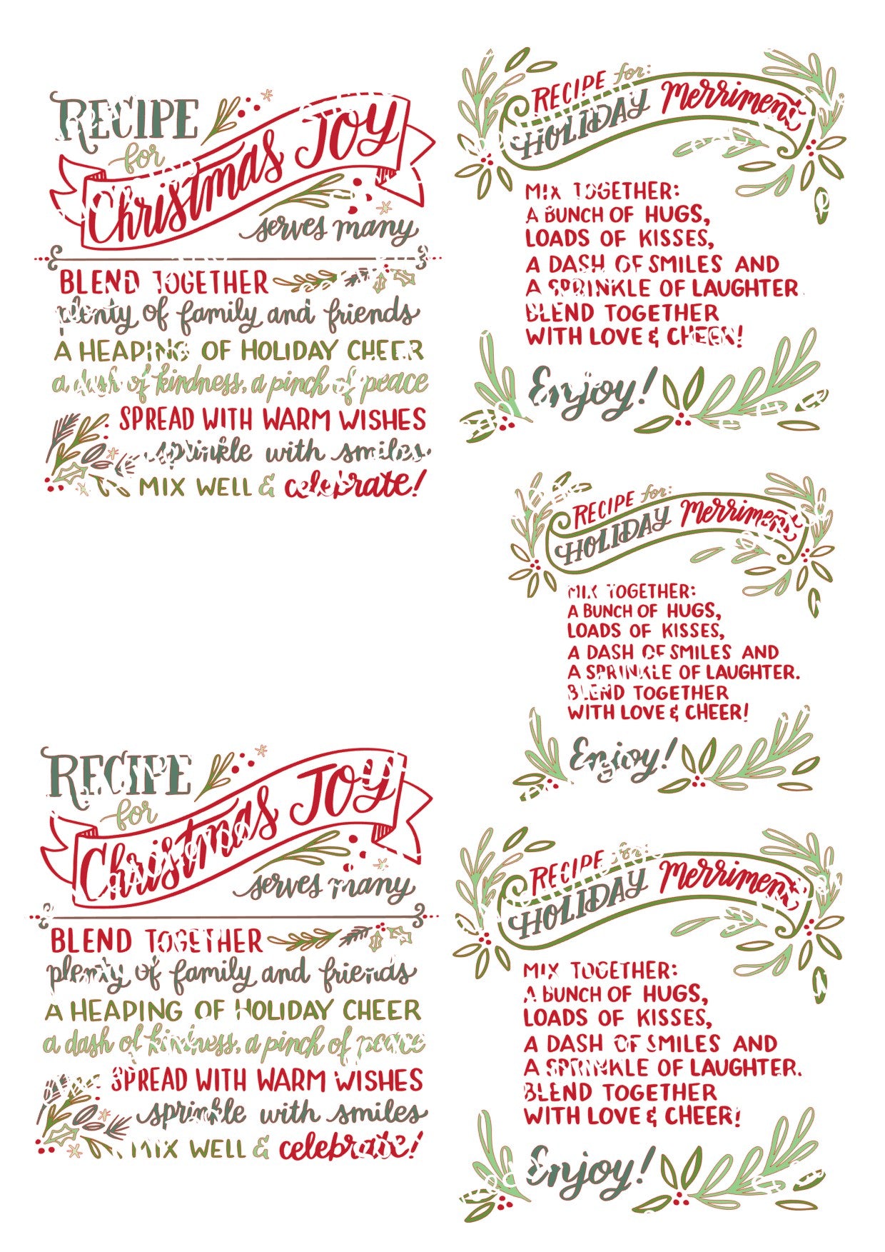 Christmas Cheer Waterslide Decals - SoCuteINeedOneToo