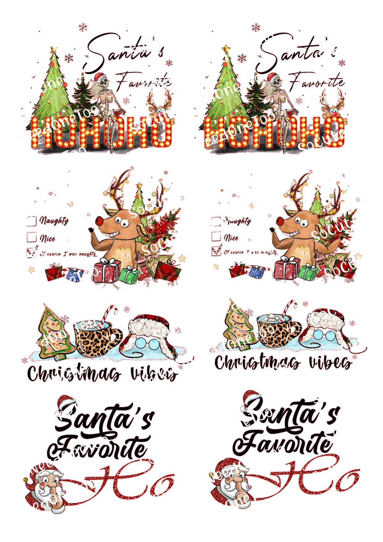 Christmas - Santa's Favorite Ho Waterslide Decals - SoCuteINeedOneToo