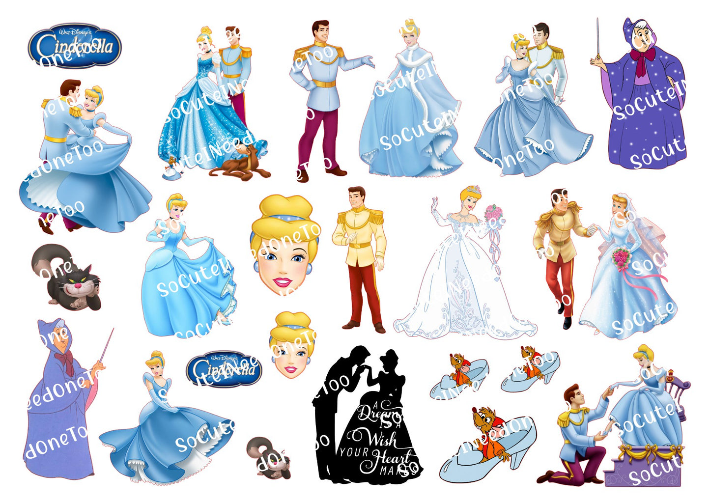 Cinderella #2 Waterslide Decals - SoCuteINeedOneToo