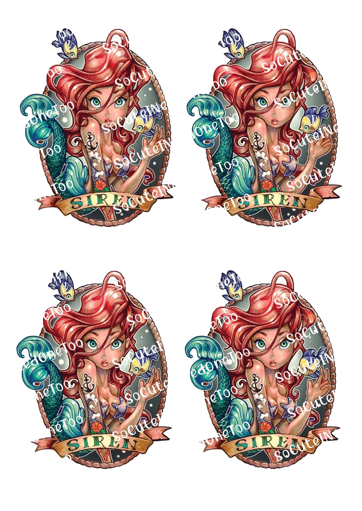 Disney - Ariel Tattoos Waterslide Decals - SoCuteINeedOneToo