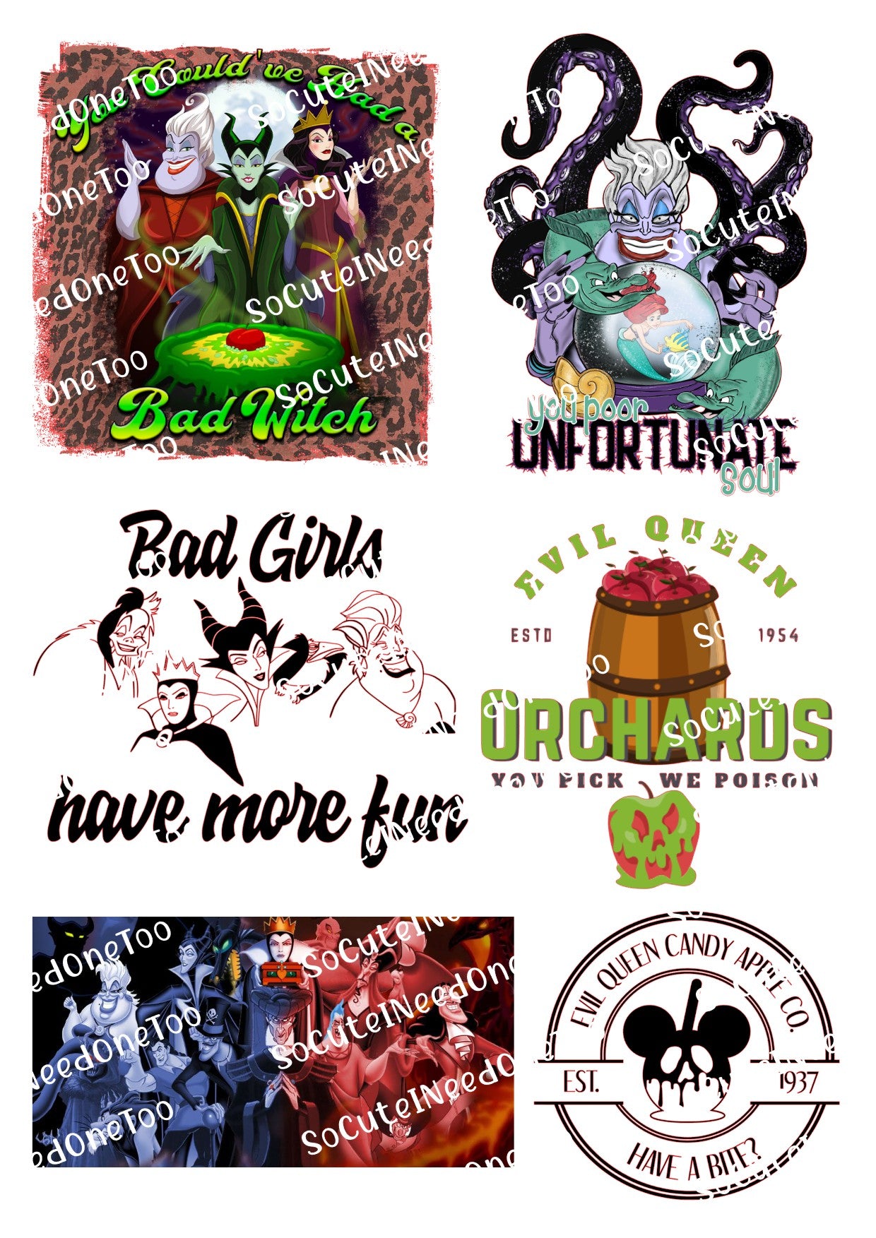 Disney - Bad Witch Waterslide Decals - SoCuteINeedOneToo