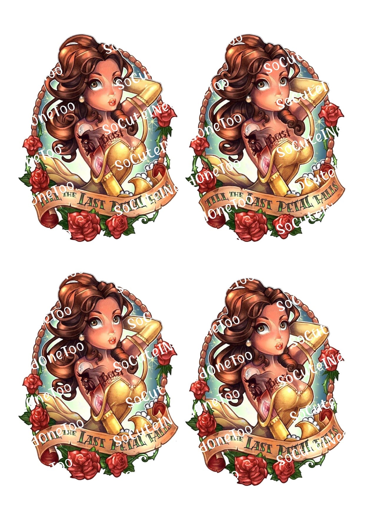 Disney - Beauty & The Beast Tattoos Waterslide Decals - SoCuteINeedOneToo